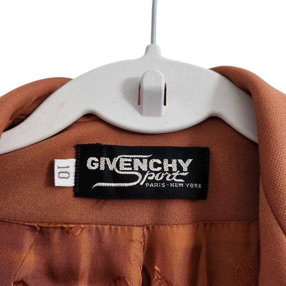 Givenchy Sport Blazer Womens 10 Brown Orange Open Jacket Office Career Button‎ - Picture 2 of 8